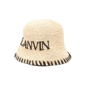 Lanvin Raffia Bob Hoeden , Beige , Dames , Maat: 58 CM