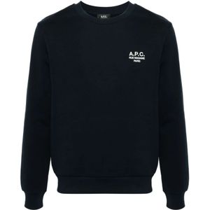 A.p.c., Heren, Sweatshirts & Hoodies, Blauw, Maat: M Katoen,