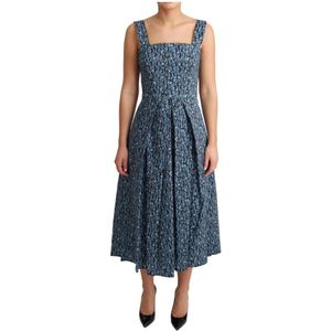 Dolce & Gabbana, Dames, Jurken, Blauw, Maat: XS Katoen,