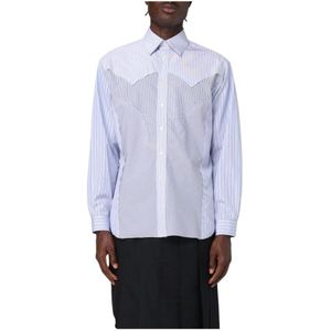 Maison Margiela, Heren, Overhemden, Blauw, Maat: M Katoen,