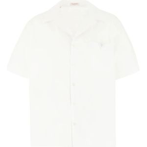 Valentino Garavani, Heren, Overhemden, Wit, Maat: L Katoen,