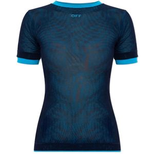 Off White, Dames, Tops, Blauw, Maat: S Polyamide,
