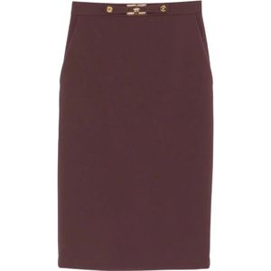 Elisabetta Franchi, Dames, Rokken, Rood, Maat: XS Satijn,