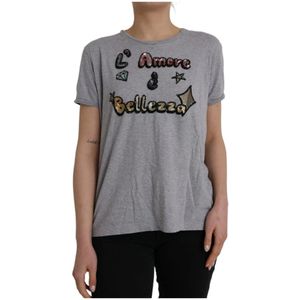 Dolce & Gabbana - TSH90410 - T-shirt - Grijs - Katoen - L’Amore E’ Bellezza