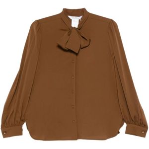 Max Mara, Dames, Blouses & Shirts, Bruin, Maat: XS