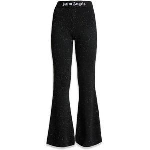 Palm Angels, Dames, Broeken, Zwart, Maat: S