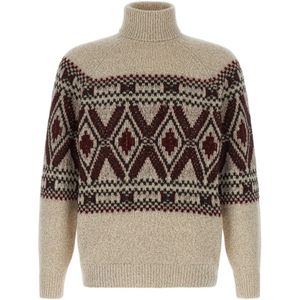 Brunello Cucinelli, Heren, Truien, Beige, Maat: XL Zijde,