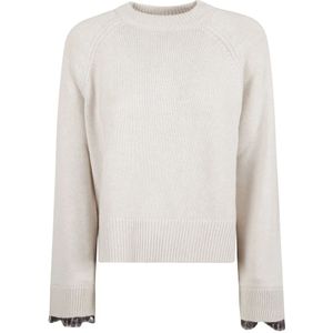 Brunello Cucinelli, Dames, Truien, Beige, Maat: S Zijde,