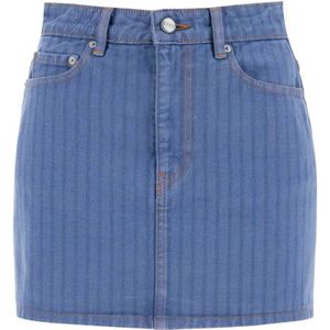 Ganni, Dames, Rokken, Blauw, Maat: XS Denim,