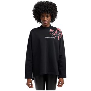Carlo Colucci, Dames, Sweatshirts & Hoodies, Zwart, Maat: L