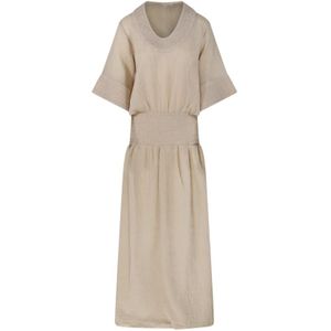 By Malene Birger, Dames, Jurken, Beige, Maat: M Katoen,