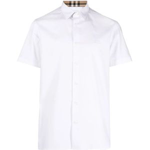 Burberry, Heren, Overhemden, Wit, Maat: S Katoen,