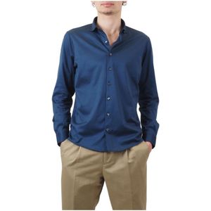 Barba, Heren, Overhemden, Blauw, Maat: 2XL Jersey,