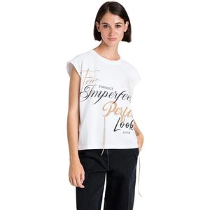 Twinset, Dames, Tops, Wit, Maat: M Katoen,