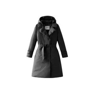 Woolrich Zwarte Microfiber Donsjas , Black , Dames , Maat: XL