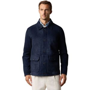 Brooks Brothers, Heren, Jassen, Blauw, Maat: L Suède,