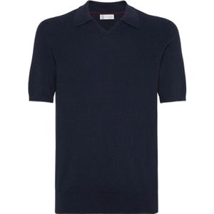 Brunello Cucinelli, Heren, Tops, Blauw, Maat: XL Katoen,