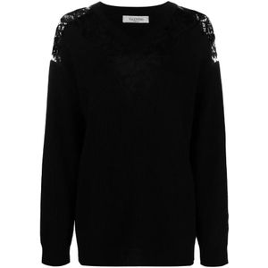 Valentino, Dames, Sweatshirts & Hoodies, Zwart, Maat: M Wol,