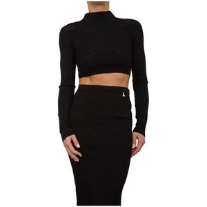 Patrizia Pepe, Dames, Truien, Zwart, Maat: M Viscose,