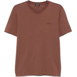 Zegna, Heren, Tops, Bruin, Maat: XL Katoen,