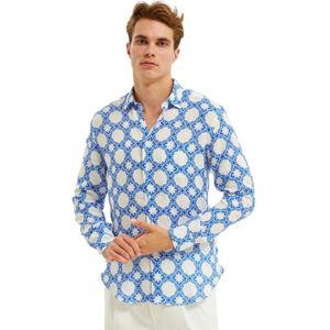 Peninsula, Heren, Overhemden, Veelkleurig, Maat: L Linnen,
