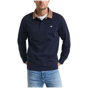 Gant, Heren, Tops, Blauw, Maat: S