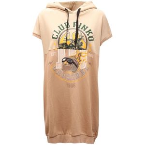 Pinko, Dames, Sweatshirts & Hoodies, Beige, Maat: L Katoen,