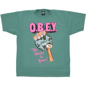 Obey, Heren, Tops, Groen, Maat: XS Katoen,