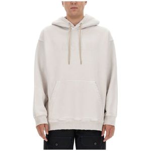 Msgm, Heren, Sweatshirts & Hoodies, Beige, Maat: S Katoen,