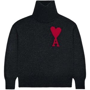 Ami Paris, Heren, Truien, Zwart, Maat: S Wol,