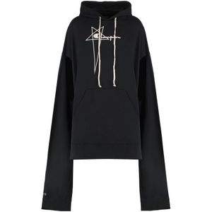 Rick Owens, Heren, Sweatshirts & Hoodies, Zwart, Maat: S Katoen,