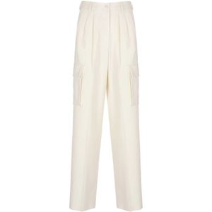 Herno, Dames, Broeken, Beige, Maat: S Wol,