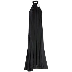 Karl Lagerfeld, Dames, Jurken, Zwart, Maat: XS Zijde,