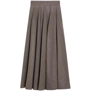 Max Mara, Dames, Rokken, Bruin, Maat: XS Wol,