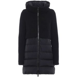 Herno, Dames, Mantels, Zwart, Maat: 3XS Wol,