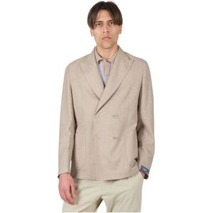 Barba, Heren, Jassen, Beige, Maat: XL Linnen,