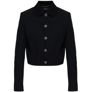 Versace, Dames, Jassen, Zwart, Maat: S Wol,