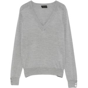 Liu Jo, Dames, Truien, Grijs, Maat: S Wol,