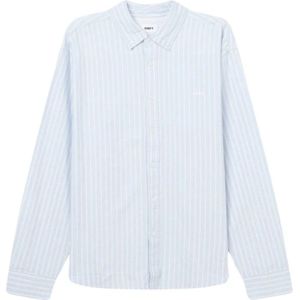 Obey, Heren, Overhemden, Blauw, Maat: M Katoen,