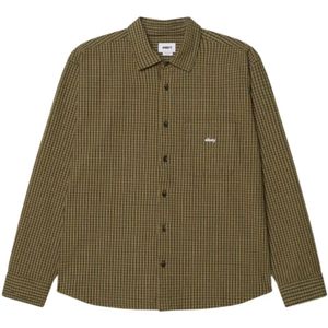Obey, Heren, Overhemden, Groen, Maat: S Katoen,