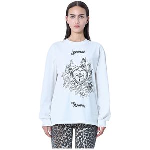 Ganni, Dames, Tops, Wit, Maat: M Katoen,