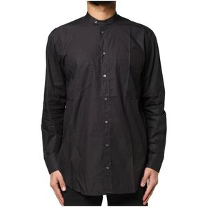 Dolce & Gabbana, Heren, Overhemden, Zwart, Maat: XS Katoen,
