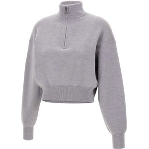 Victoria Beckham, Dames, Truien, Grijs, Maat: M Wol,