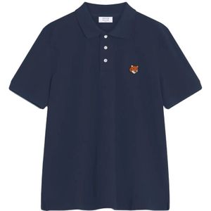 Maison Kitsuné, Heren, Tops, Blauw, Maat: M Katoen,