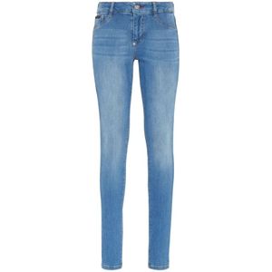 Philipp Plein, Dames, Jeans, Blauw, Maat: W26 Denim,