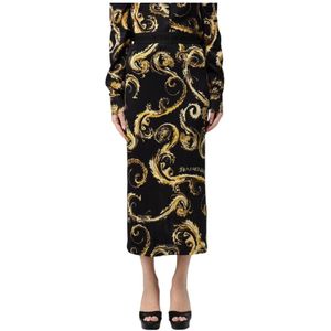 Versace Jeans Couture, Dames, Rokken, Zwart, Maat: M Poliester,