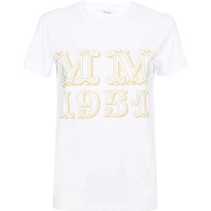 Max Mara, Dames, Tops, Wit, Maat: M Katoen,
