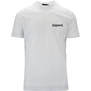 Dsquared2, Heren, Tops, Wit, Maat: M Katoen,