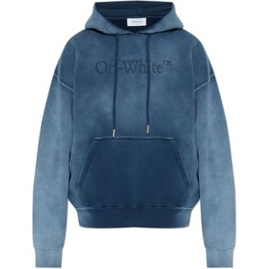 Off White, Dames, Sweatshirts & Hoodies, Blauw, Maat: XL Katoen,