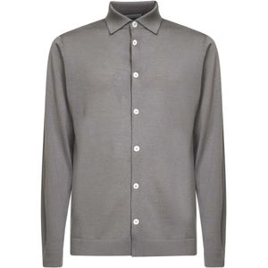 Lardini, Heren, Overhemden, Grijs, Maat: 2XL
